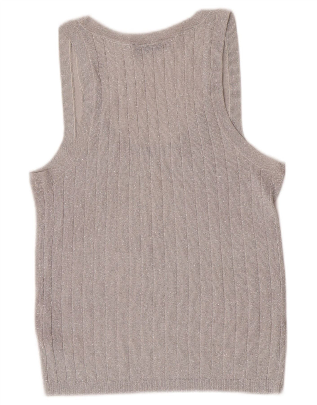 Zara Débardeur Femme UK 14 Large Viscose Mouchetée Argent