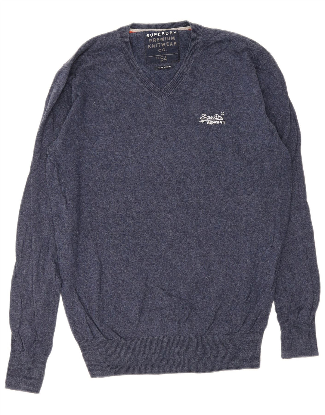 Superdry Pull Col V Homme Bleu Marine Moyen Coton