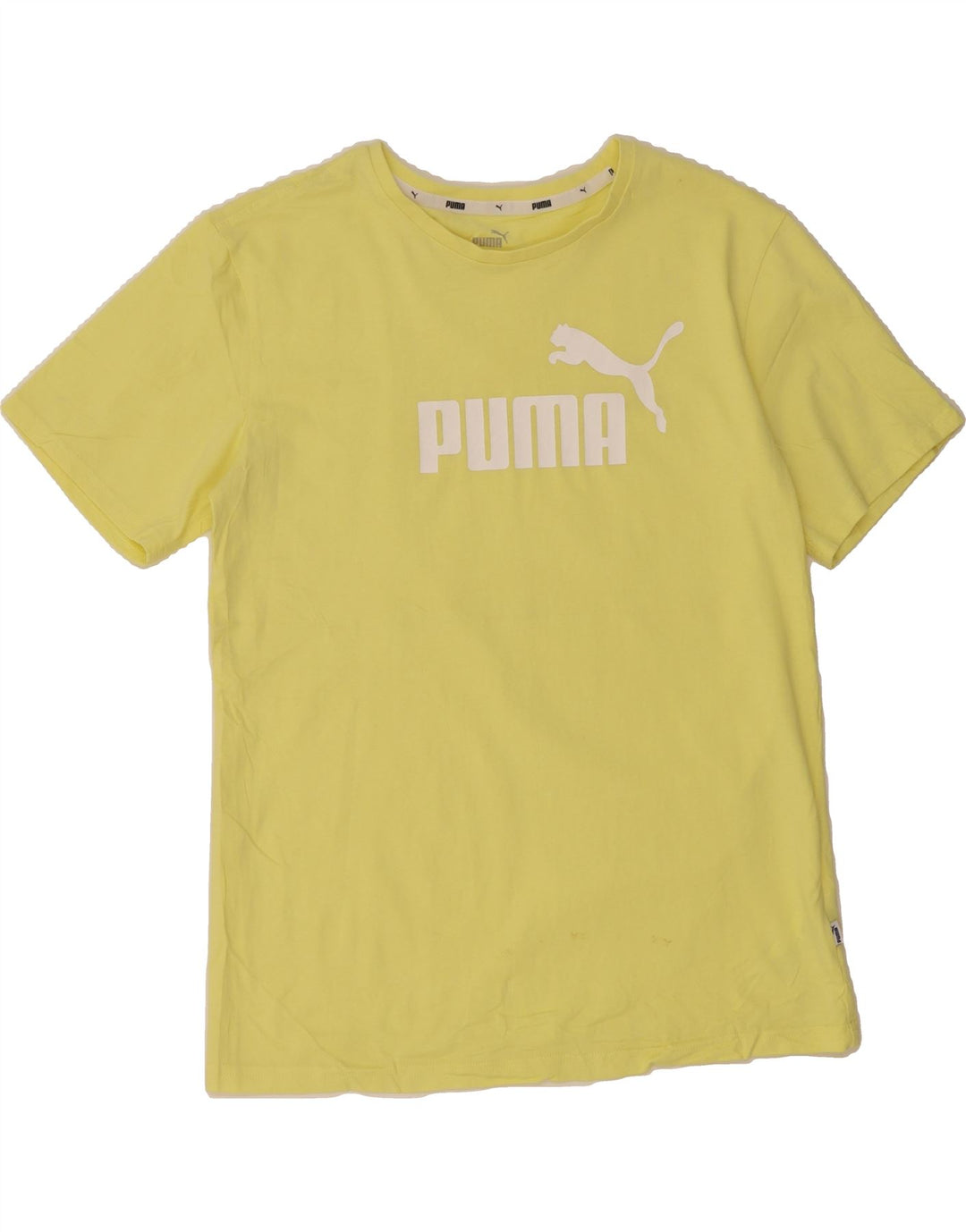 PUMA Mens Graphic T-Shirt Top Small Yellow Cotton Vintage Puma and Second-Hand Puma from Messina Hembry 