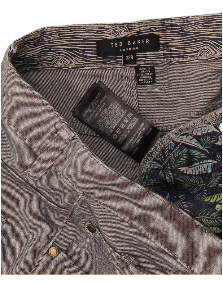 Ted Baker Pantalon Slim Casual Homme W32 L30 Gris Coton