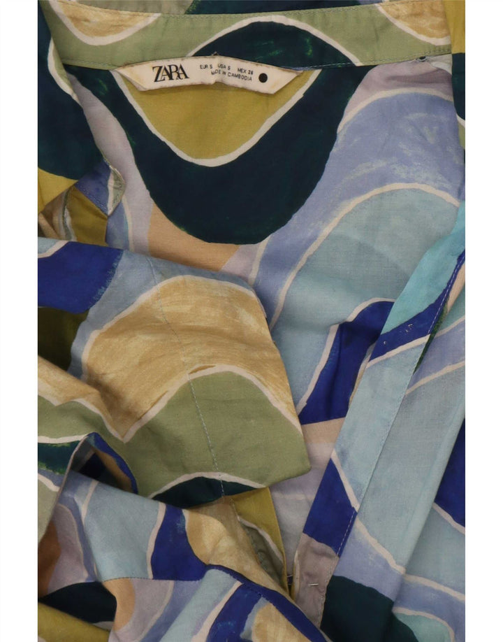 Zara Tunique surdimensionnée à motif abstrait pour femme UK 10 Small Multicolore