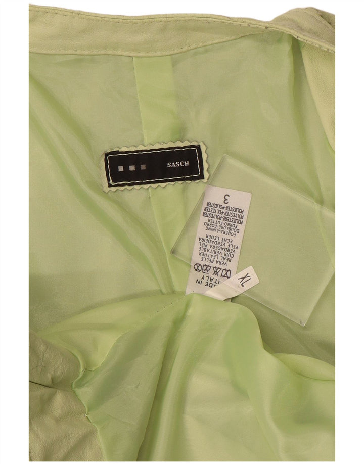 Sasch Veste en cuir crop pour femme UK 18 XL Cuir vert