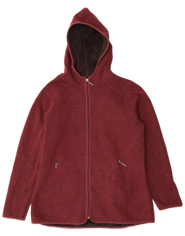 Marks & Spencer Pull à capuche zippé pour femme UK 16 Large Bordeaux Polyester