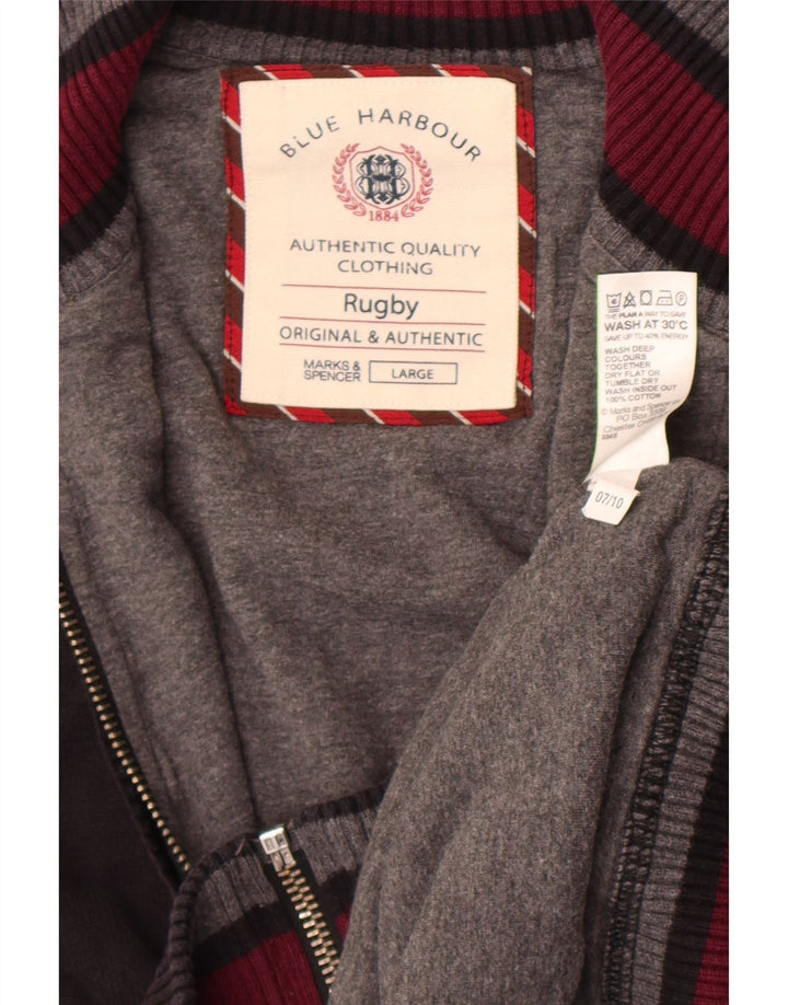 Marks & Spencer Cardigan de rugby pour homme en coton noir Taille L