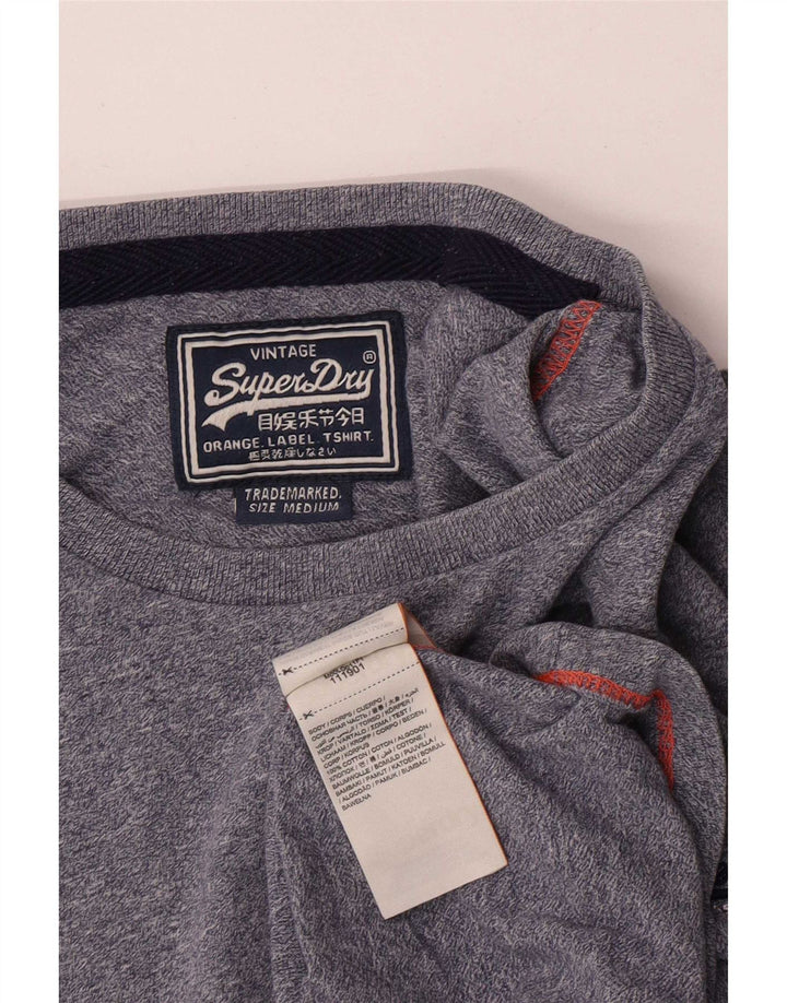 Superdry Haut à manches longues en coton moucheté bleu marine moyen