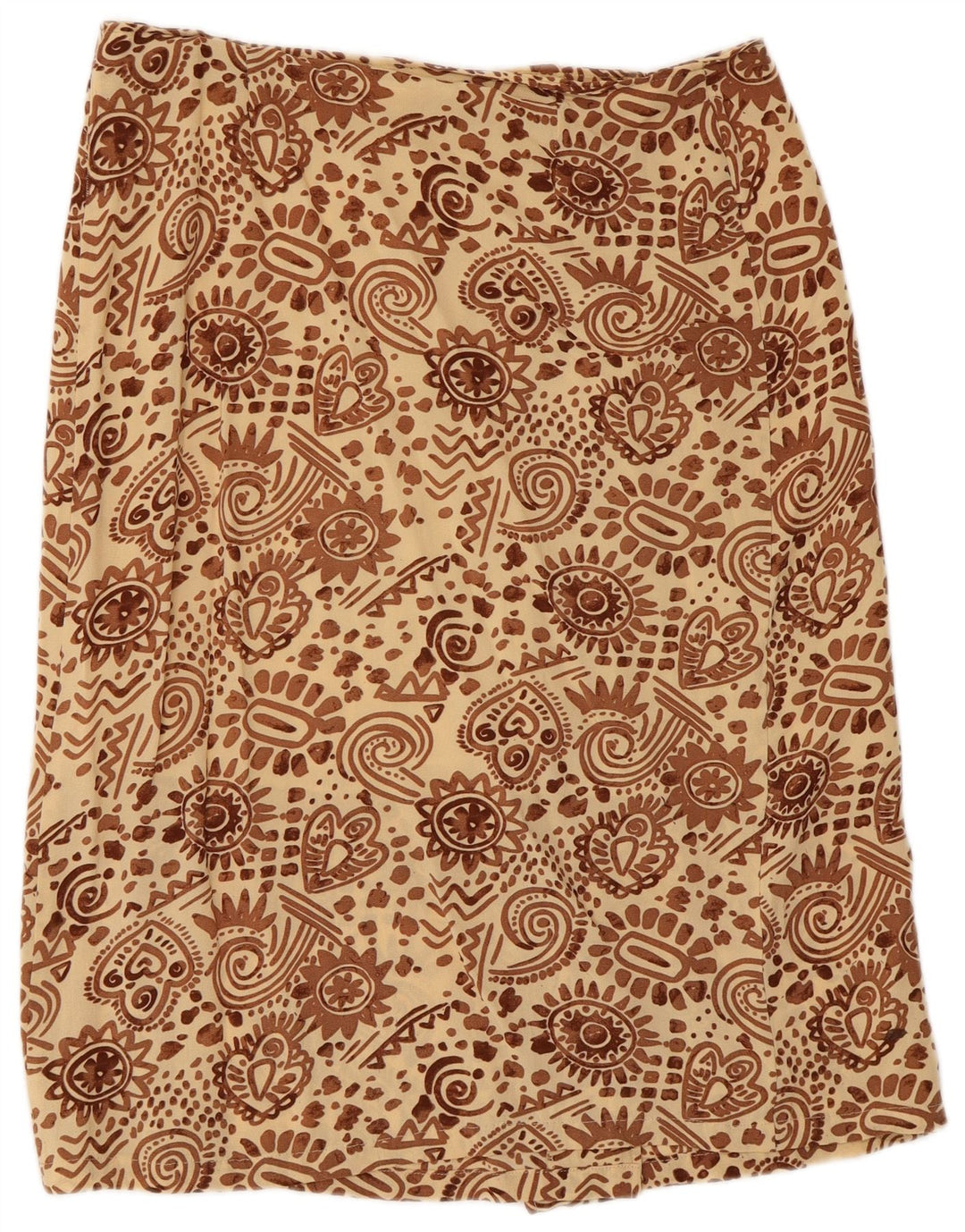 jupe droite femme vintage W32 Grande Viscose Beige Paisley