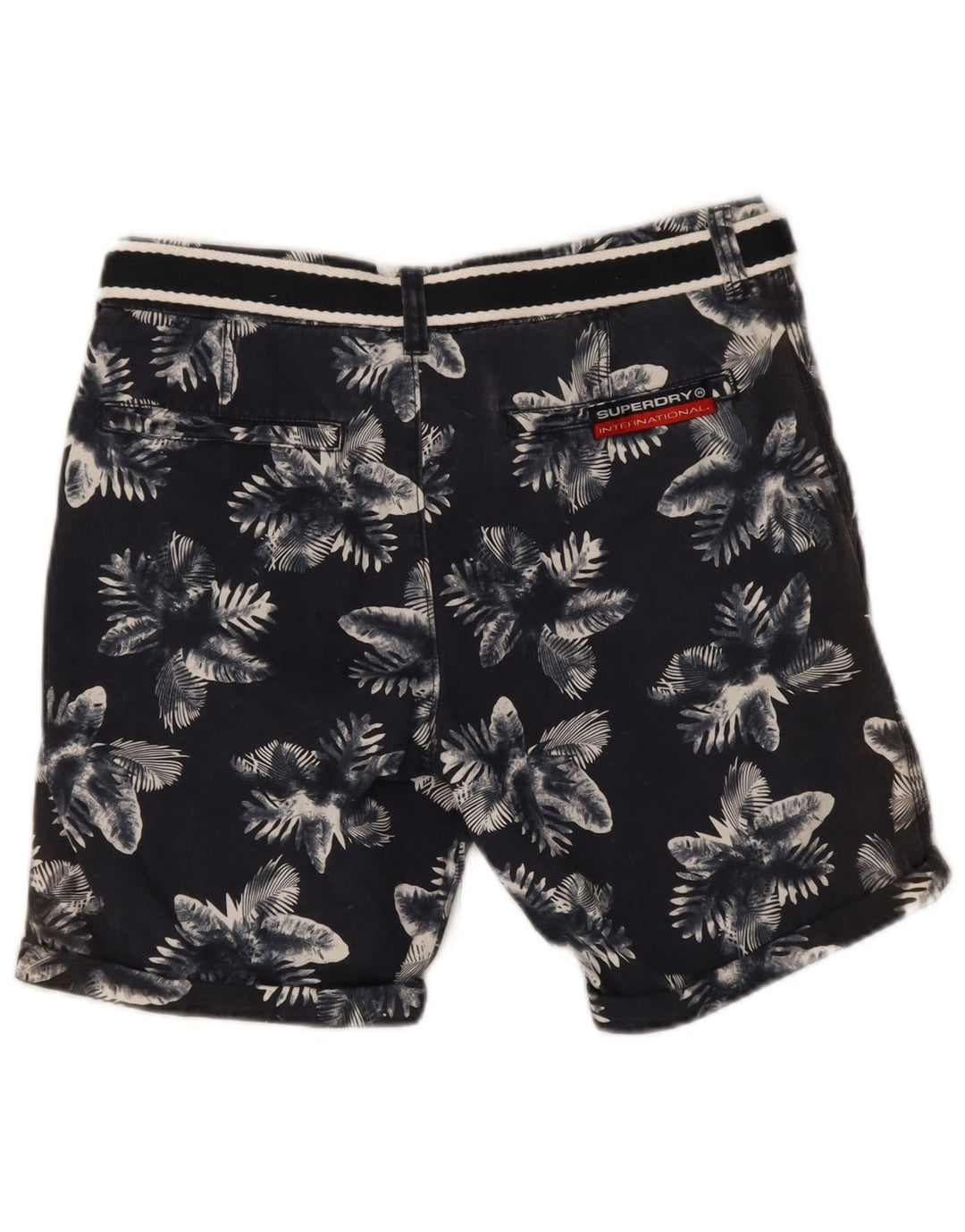 Superdry Short Chino Homme Medium W32 Bleu Marine Floral