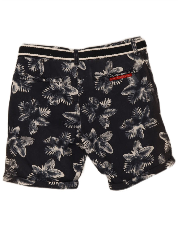 Superdry Short Chino Homme Medium W32 Bleu Marine Floral