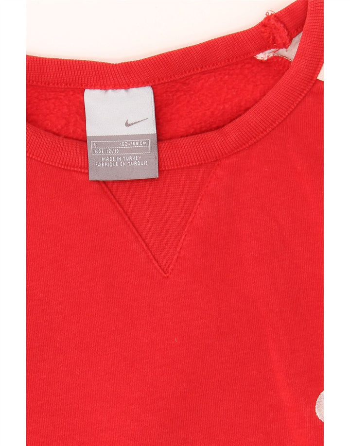 NIKE Boys Sweatshirt Jumper 12-13 Years Large  Red Colourblock Vintage Nike and Second-Hand Nike from Messina Hembry 