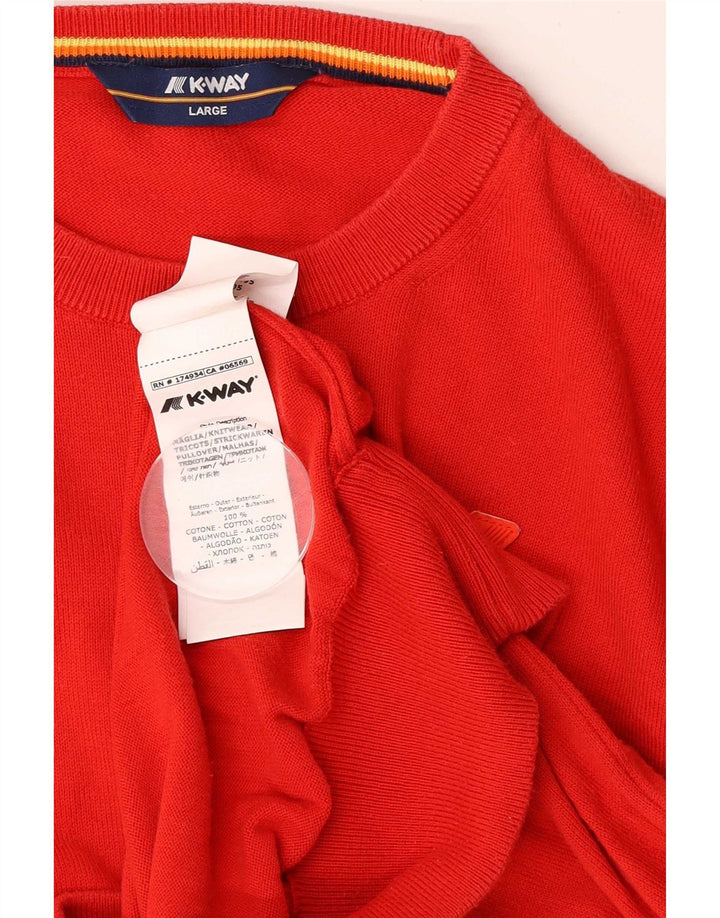 K-Way Pull à col rond pour homme en coton rouge Taille L