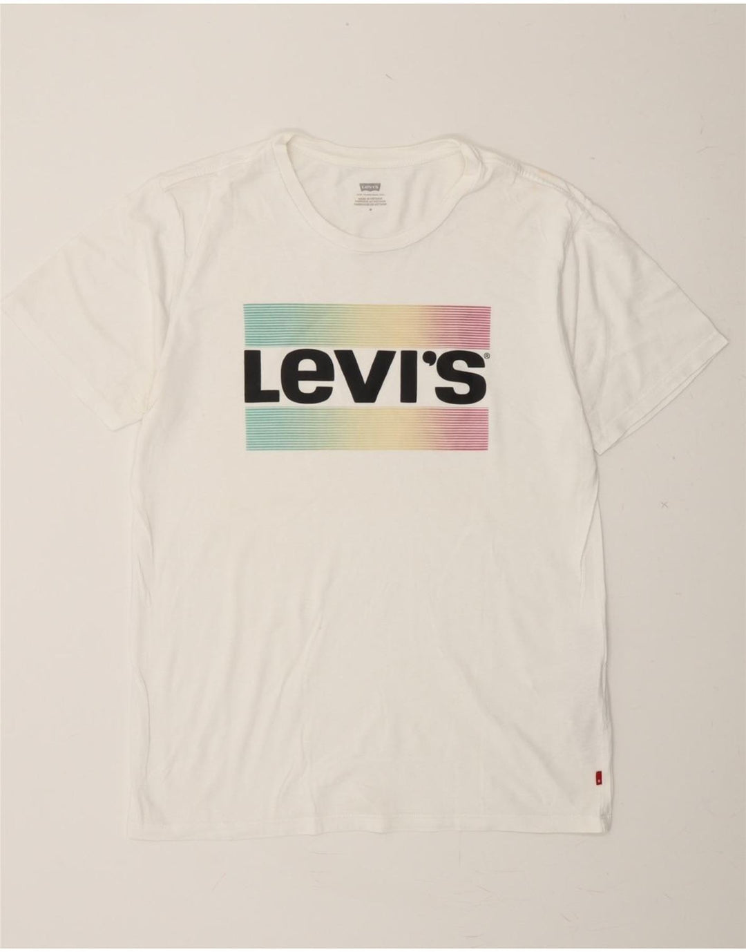LEVI'S Mens Graphic T-Shirt Top Medium White Cotton Vintage Levi's and Second-Hand Levi's from Messina Hembry 