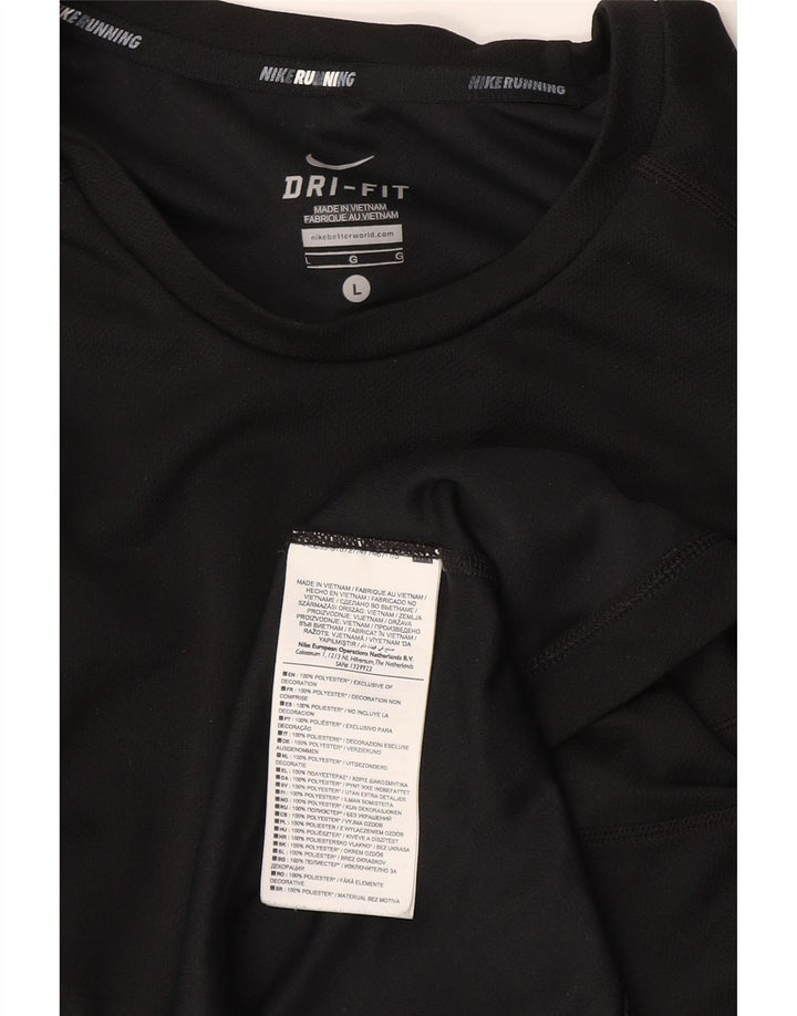 Nike Hommes Dri Fit T-Shirt Haut Large Noir Polyester