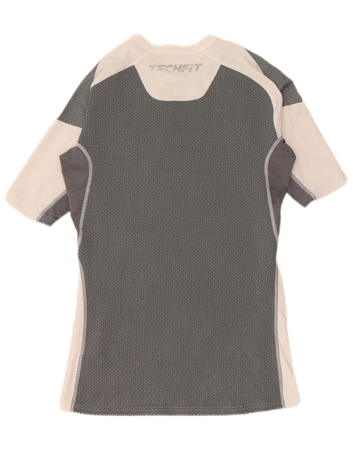 Adidas T-shirt de compression graphique pour homme, grand, blanc, color block