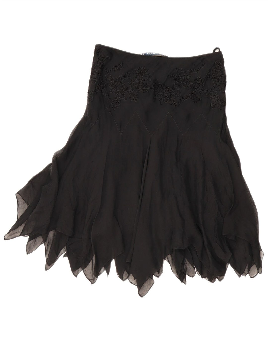 RALPH LAUREN Jupe asymétrique femme US 6 Medium W28 Soie noire