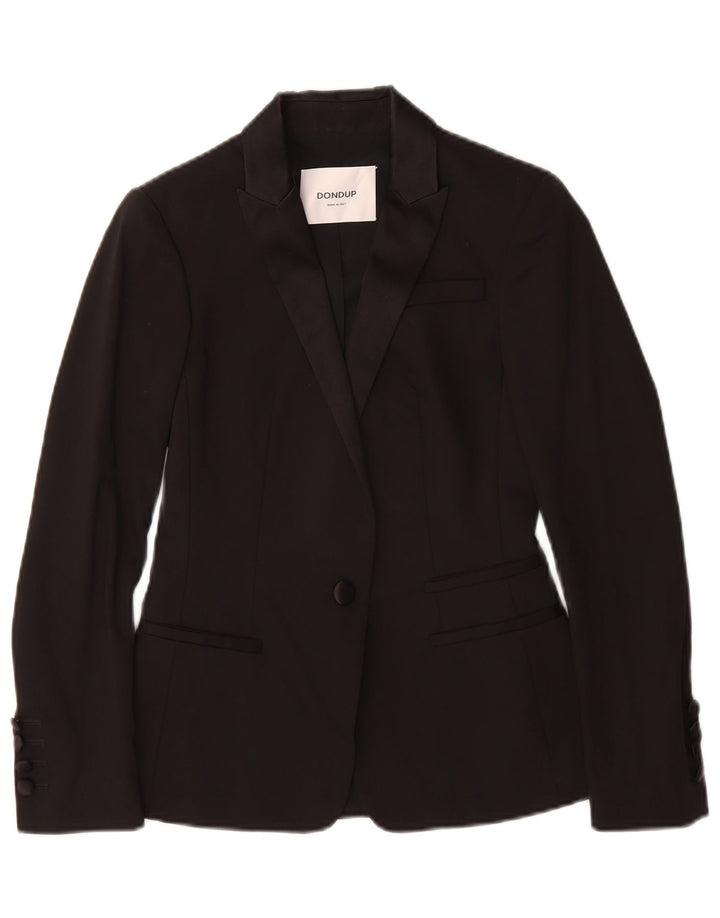 Dondup Veste Blazer 1 Bouton Femme IT 38 XS Noir Coton