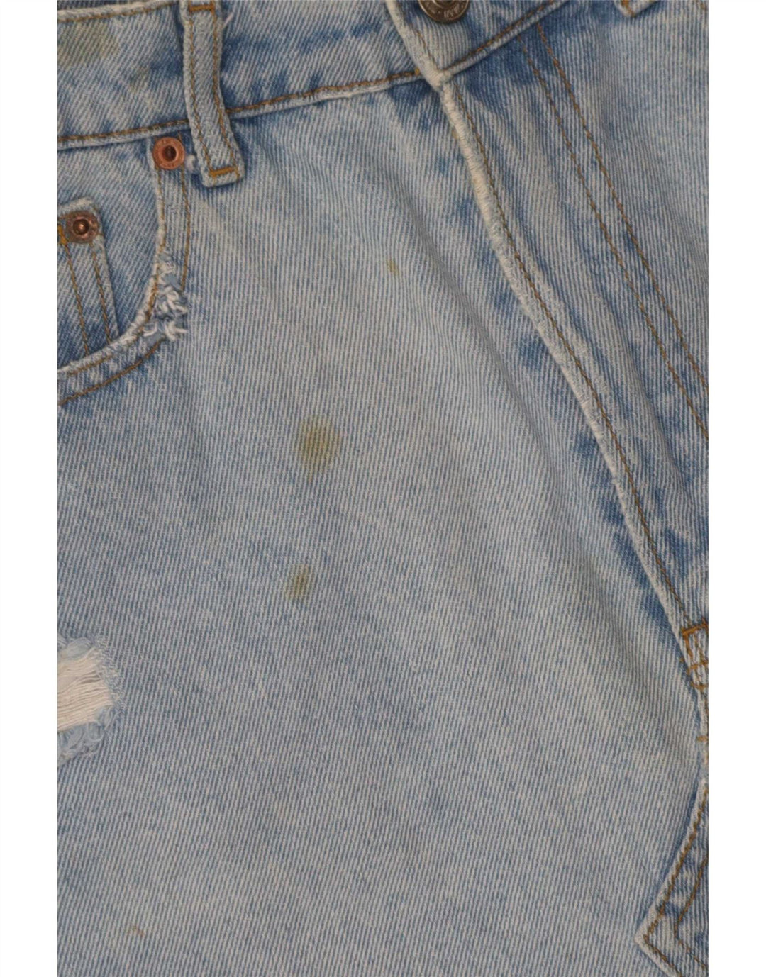 Zara Femme Mini Jupe En Jean En Détresse Moyen W28 Bleu Coton