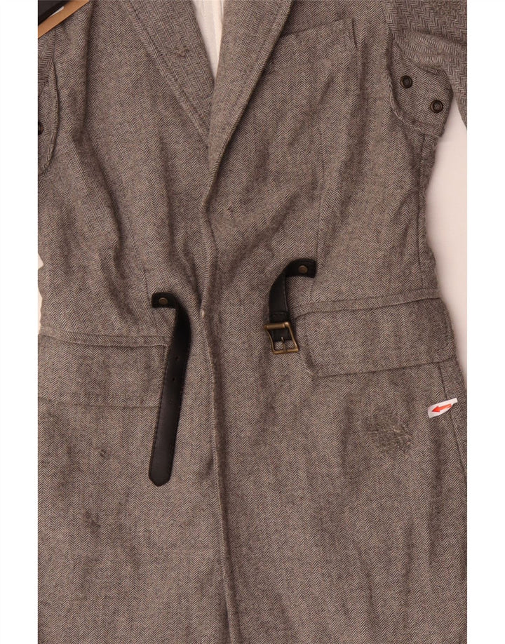 Dsquared2 Pardessus Femme IT 42 Laine à Chevrons Gris Moyen