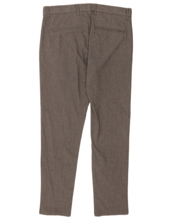 Zara Pantalon Chino Slim Homme EU 38 Small W30 L27 Gris Polyester