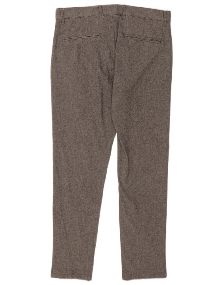 Zara Pantalon Chino Slim Homme EU 38 Small W30 L27 Gris Polyester