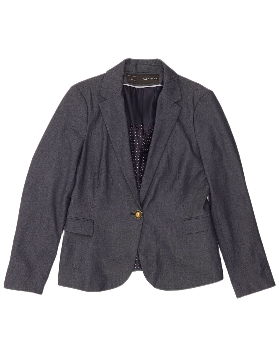 Zara Veste Blazer 1 Bouton Femme UK 14 Large Bleu Marine
