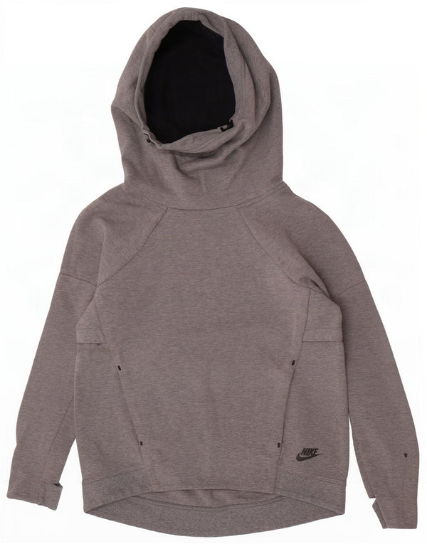 Nike Pull à capuche pour femme UK 10 Petit coton moucheté gris