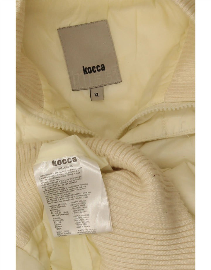 KOCCA Veste matelassée à capuche pour femme UK 18 XL Off White Polyamide