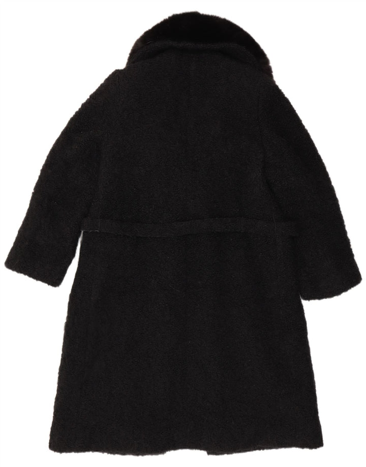 VINTAGE Manteau ouvert pour femme UK 12 Noir moyen