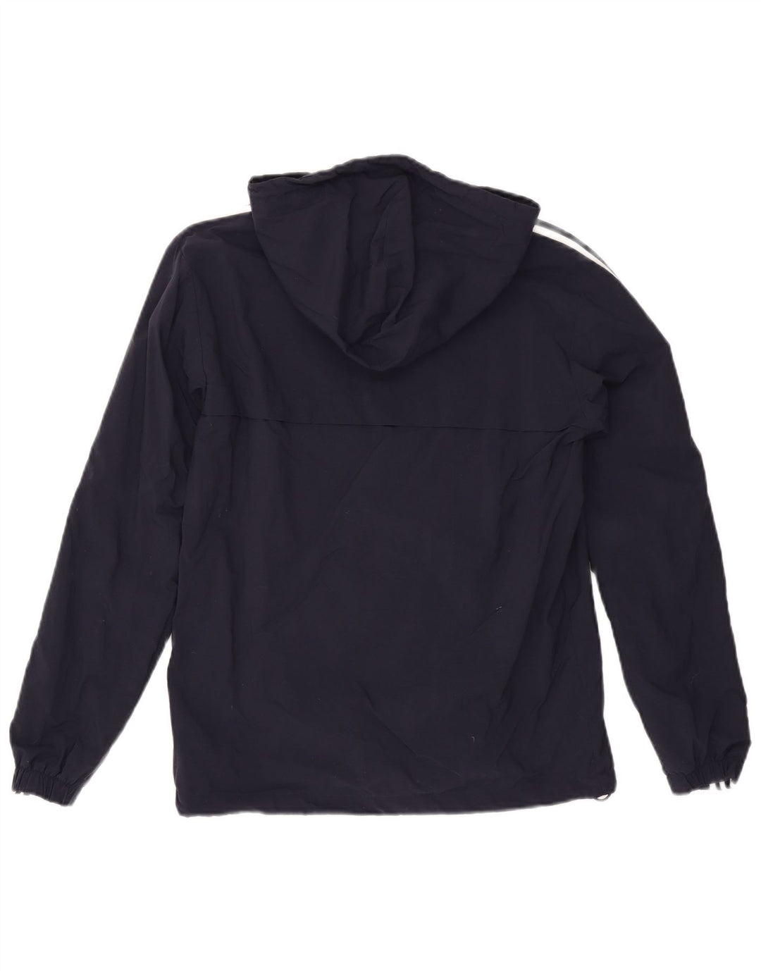 Adidas Veste de pluie à capuche zippée pour homme UK 36 Petit nylon bleu marine