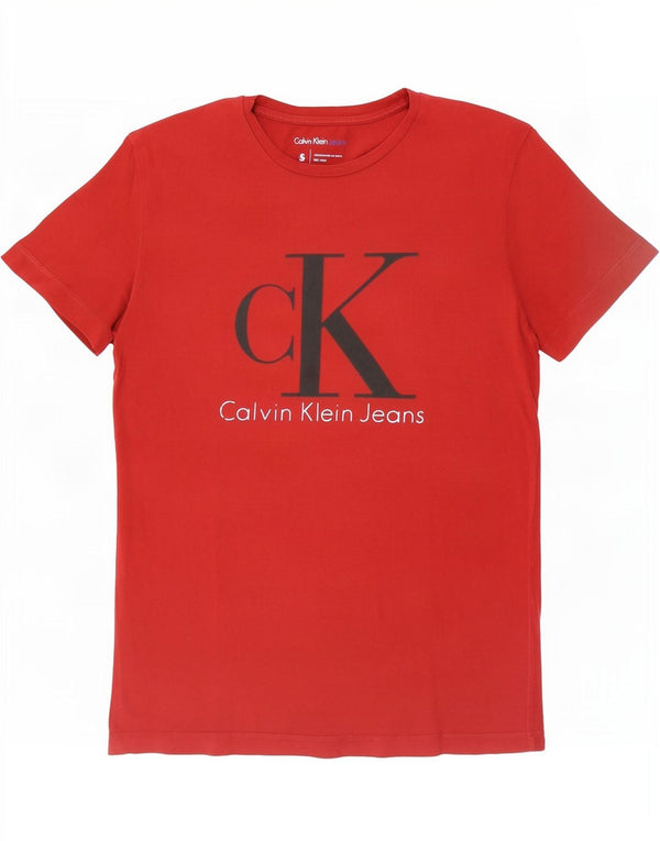 Calvin Klein Jeans T-shirt graphique pour homme, petit, rouge