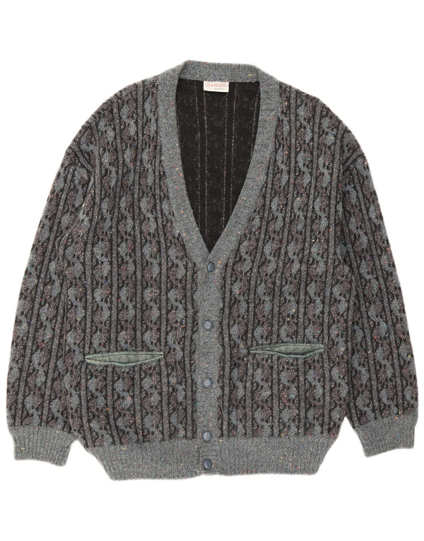 Ranger Cardigan Homme Pull IT 52 Large Gris Géométrique Laine