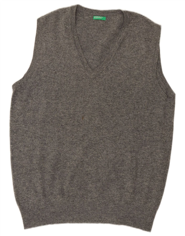 Benetton Débardeur Vest Homme Gris Moyen