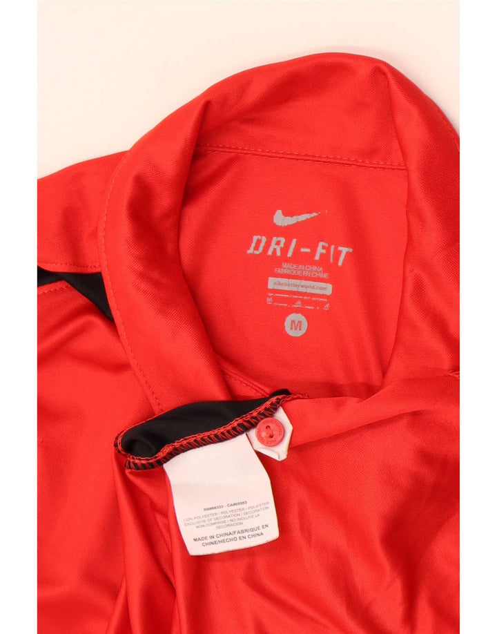 Nike Polo Dri Fit Homme Rouge Moyen Polyester Colorblock