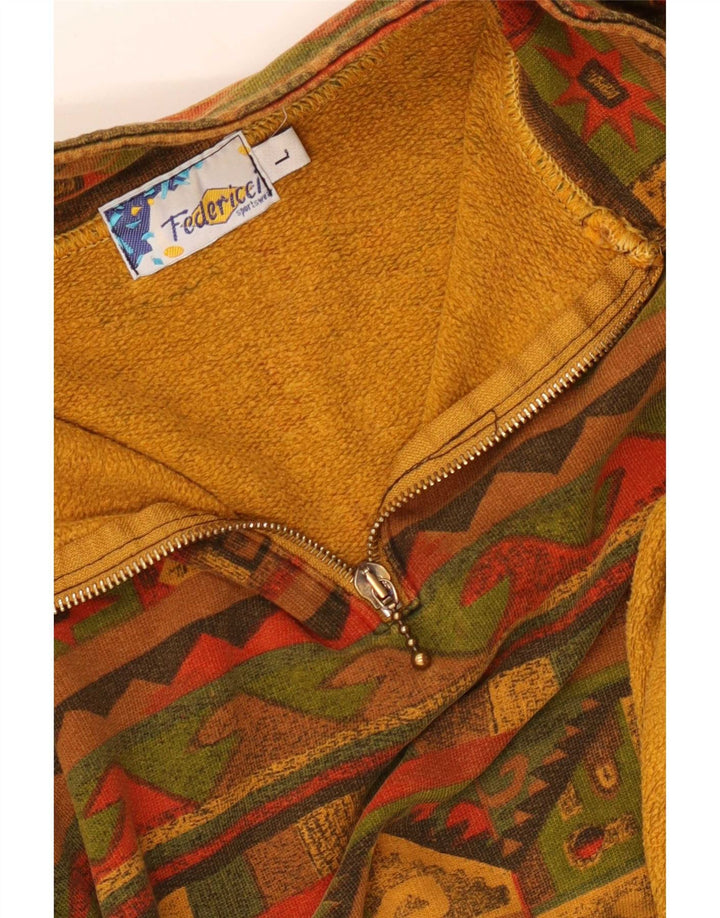vintage Femmes Sweat-shirt surdimensionné Jumper UK 16 Grand Multicolore