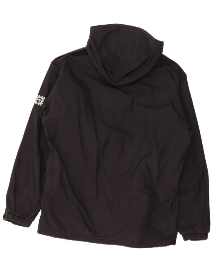 Jack Wolfskin Veste de pluie à capuche pour homme UK 36/38 Medium Noir Polyamide