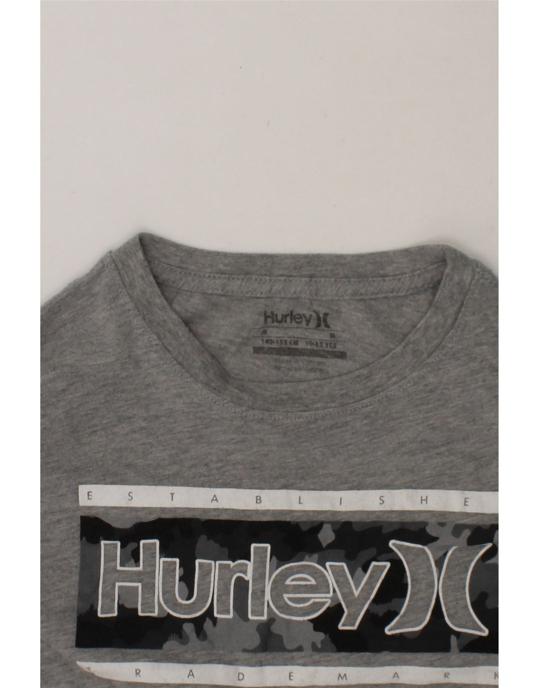 HURLEY Boys Graphic Top Long Sleeve 10-11 Years Grey Vintage Hurley and Second-Hand Hurley from Messina Hembry 