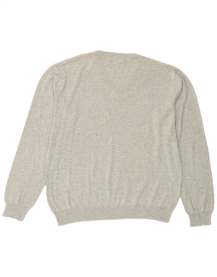 Gant Pull Col V Homme XL Gris Argyle/Diamant Coton