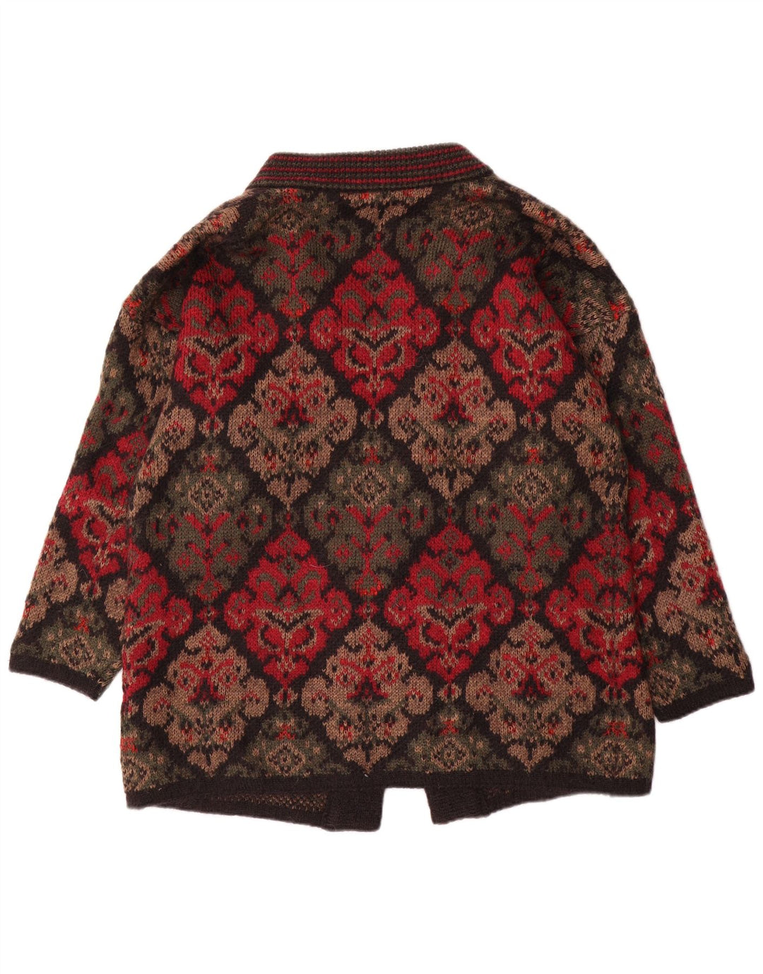 EASTEX Cardigan surdimensionné pour femme UK 16 Grand rouge Fair Isle Acrylique