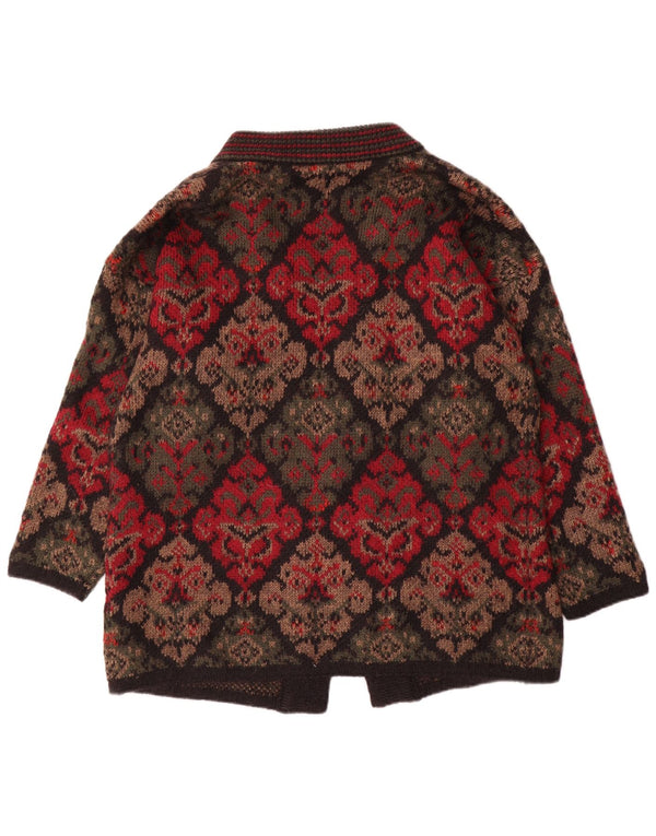 EASTEX Cardigan surdimensionné pour femme UK 16 Grand rouge Fair Isle Acrylique