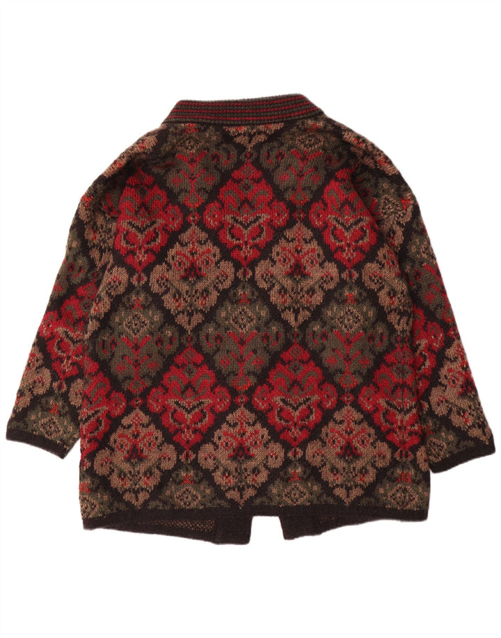 EASTEX Cardigan surdimensionné pour femme UK 16 Grand rouge Fair Isle Acrylique