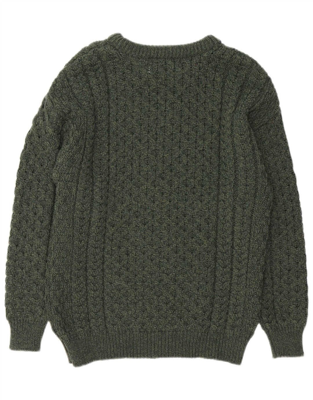 Aran Crafts Pull col bateau pour homme en laine mérinos vert moyen