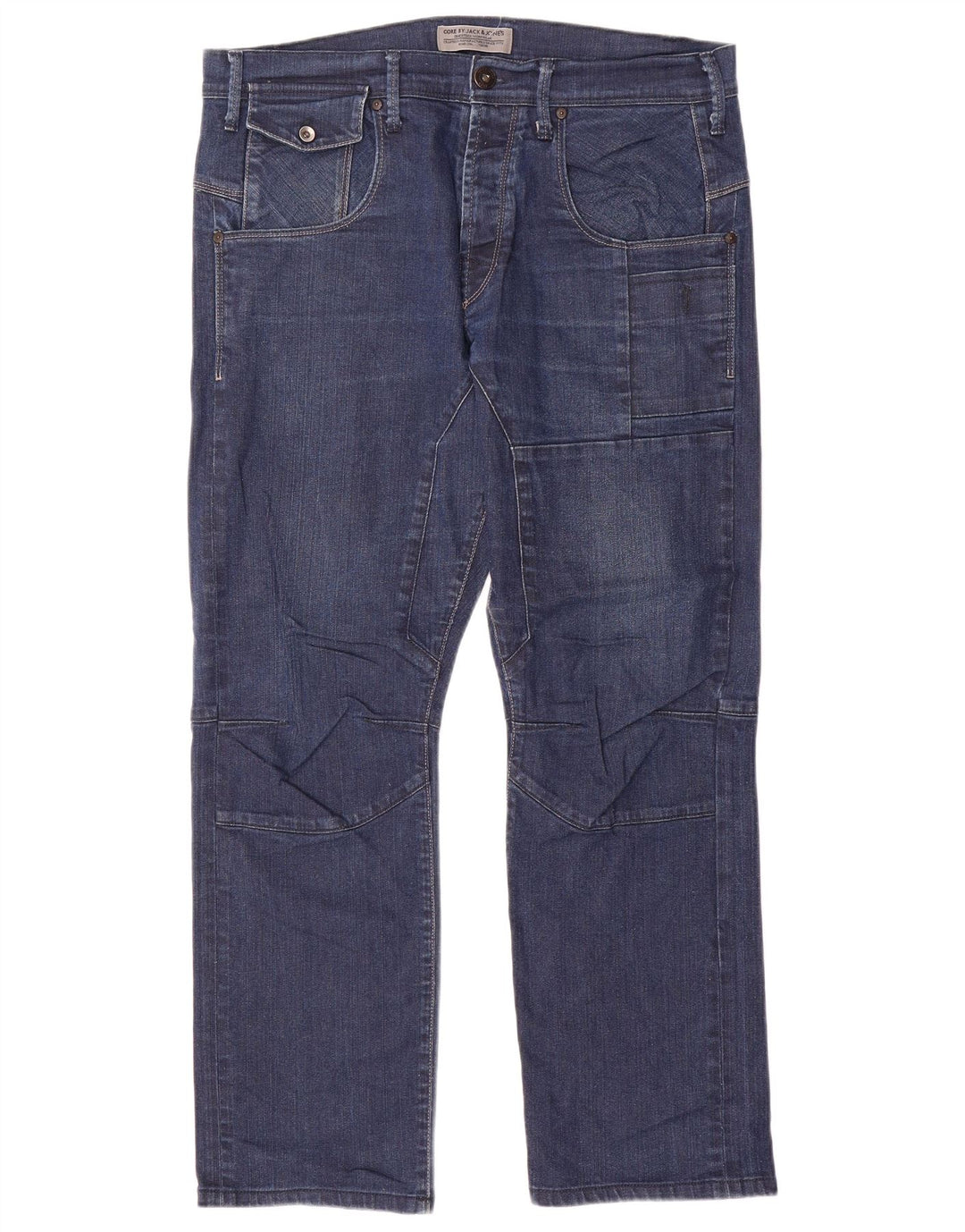 Jack & Jones Jean Droit Homme W36 L29 Bleu Marine Coton