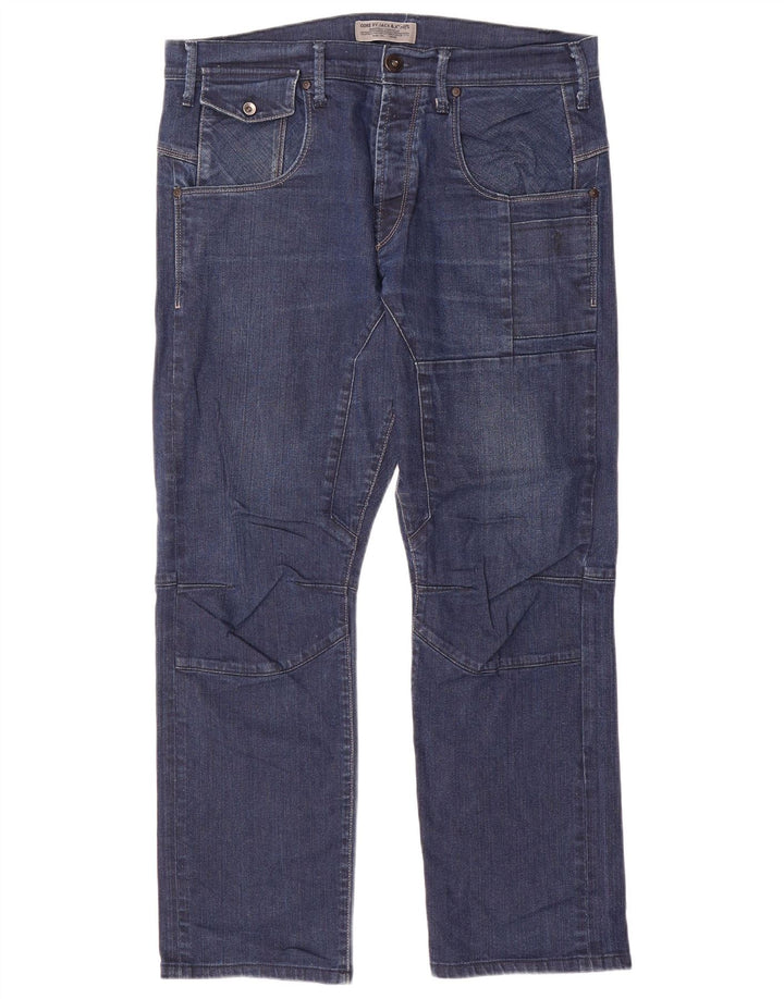 Jack & Jones Jean Droit Homme W36 L29 Bleu Marine Coton