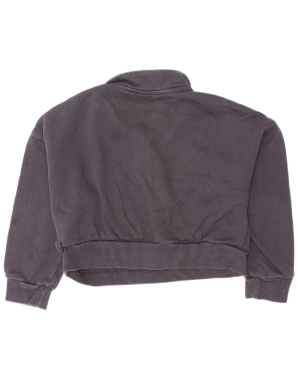 Adidas Sweat-shirt court à col zippé pour fille 5-6 ans en coton noir