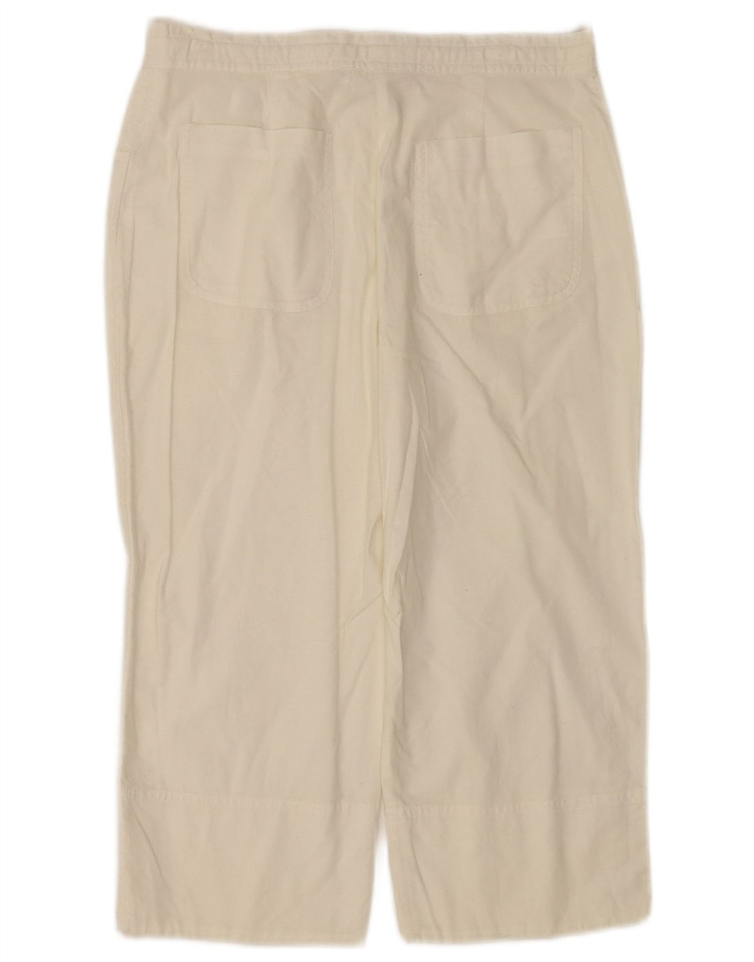 VINTAGE Pantalon Capri Droit Femme Moyen W28 L18 Coton Blanc