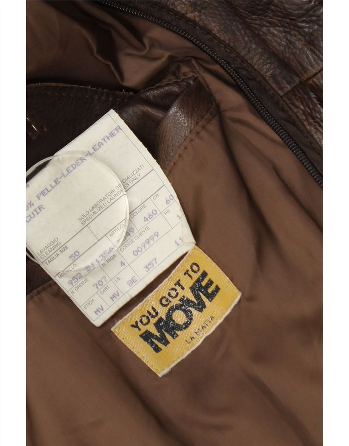 La Matta Veste en cuir bomber pour homme IT 50 Grand cuir marron