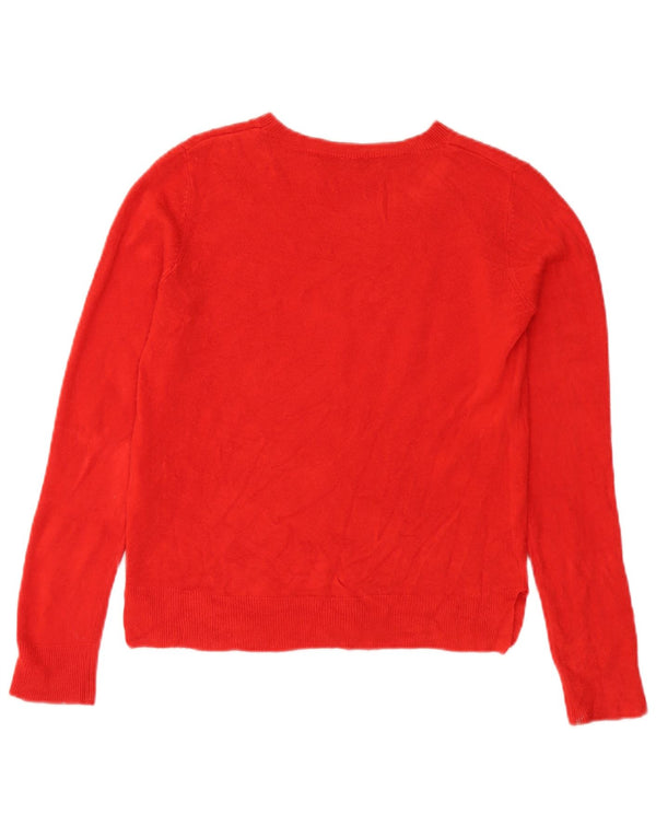 Marks & Spencer Pull col bateau pour femme UK 10 Petit acrylique rouge