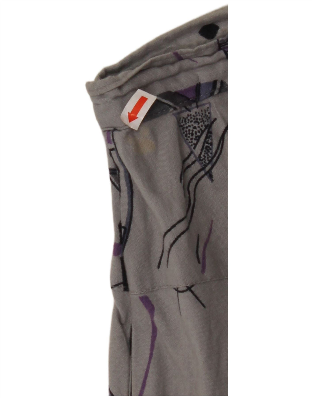 VINTAGE Femmes Taille Haute A-Line Jupe W32 Grand Gris Géométrique