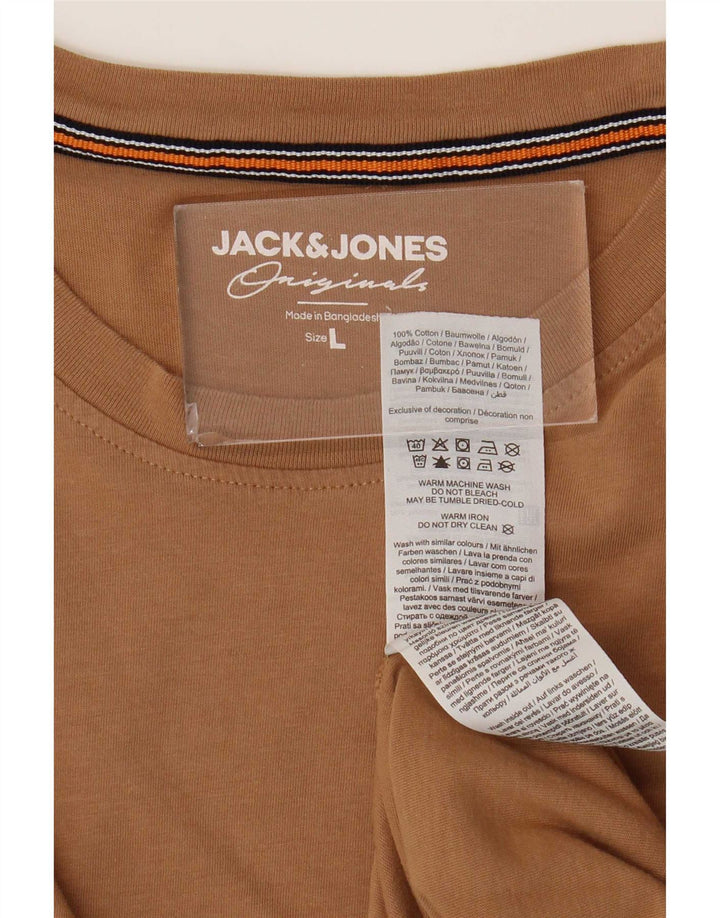 Jack & Jones T-Shirt Homme Haut Large Marron Coton