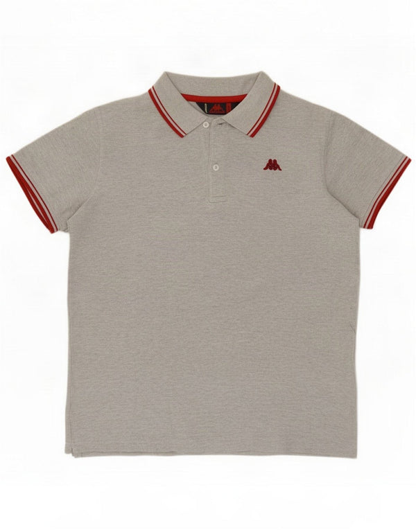 Kappa Mens Polo Shirt Large Grey Cotton
