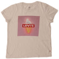 LEVI'S T-Shirt Graphique Femme UK 12 Coton Blanc Moyen
